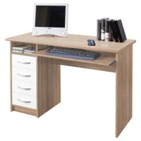 Livetastic PC STÔL, biela, dub sonoma, 110/75/55 cm