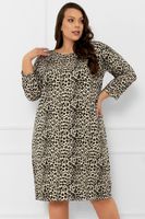 Noční košile Italian Fashion Kenia - viskóza Černo-béžová 2XL