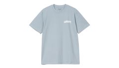 Carhartt WIP S/S University Script T-Shirt Dusty Ice Pánske - Tričká Carhartt WIP - Modrá - I034852_2DQ_XX-S - Size: S