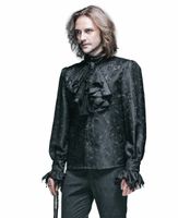 koszula męska DEVIL FASHION - Dracula Gothic Lace Top With Bow Tie - Black L