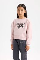 DEFACTO Girl Relax Fit Crew Neck Printed Sweatshirt