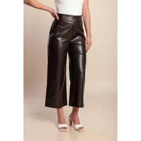 Große Größen Leder 7/8 Hose, Braun