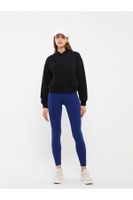 LC Waikiki Lcw Vision Women's Solid Seamless Leggings with Elastic Waist in Dark Blue