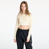 Top adidas Ribbed Longsleeve Crop Top Cream White XL