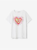 White girls' T-shirt Desigual Heart - Girls