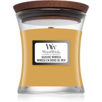 Woodwick Seaside Mimosa mirisna svijeća s drvenim fitiljem 85 g