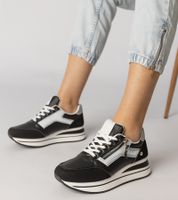 D/CEO Czarne sneakersy sportowe zdobione suwakiem Syvilla