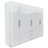 Carryhome ŠATNÍ SKŘÍŇ, bílá, vysoce lesklá bílá, 294/219/59 cm