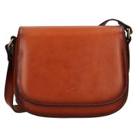 Katana Klara bőr crossbody táska - konyak színben