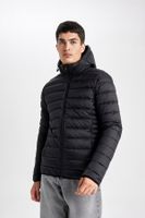 DEFACTO Slim Fit Lightweight Puffer Jacket Water Repellent Hooded Zippered Pocket Seasonal