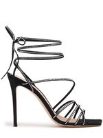 105mm Suede & Crystal Sandals
