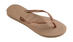 Havaianas Slim Logo Metallic Rose Gold Dámske - Žabky Havaianas - Ružová - H4119875-3581-BRA-41/42 - Size: BRA-41/42