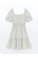 LC Waikiki Square Collar Short Sleeve Girl's Dress