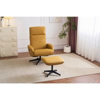 Livetastic RELAXAČNÉ KRESLO S PODNOŽKOU, textil, koža, žltá