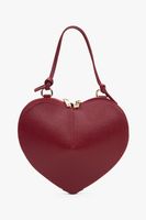 Estro: Mała czerwona torebka damska w kształcie serca ze skóry naturalnej