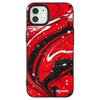 Silikónový čierny obal pre Apple iPhone 12 - Red black