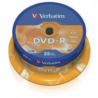 Verbatim DVD-R, Matt Silver, 43522, 4.7GB, 16x, cake box, 25-pack, bez možnosti potisku, 12cm, pro archivaci dat