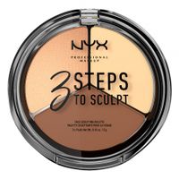 NYX Professional Makeup палитра за контуриране - 3 Steps To Sculpt Face Sculpting Palette – Light (3STS02)