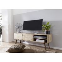 MID.YOU NÍZKA KOMODA, mangové drevo, hnedá, zlatá, 145/47/35 cm