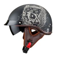 Retro přilba W-TEC Black Heart Longroad Wings Skull XL (61-62)