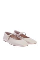 Trendyol Mink Real Leather Square Toe Women's Ballerinas