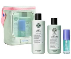 Darčeková sada pre suché vlasy Maria Nila True Soft + kozmetická taška zadarmo + darček zadarmo