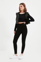 Trendyol Black Petite High Derék kötött leggings