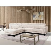 Livetastic ROHOVÁ SEDAČKA, textil, kompozitné drevo, krémová