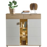 Stylife VYSOKÁ KOMODA, farba duba, kašmírová, 128/119/38 cm