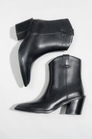 Estro: Czarne kowbojki damskie na stabilnym obcasie ze skóry naturalnej