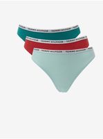 Sada tří tang ve světle modré, zelené a červené barvě tang Tommy Hilfiger Underwear