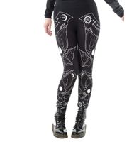 Damen Leggings HEARTLESS - OUIJA BATS - SCHWARZ L