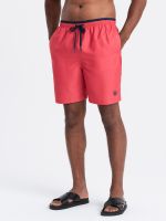 Ombre Men's two-tone ribbed swim shorts - coral