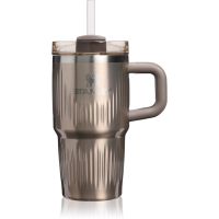 Stanley Quencher H2.O Fluted Tumbler tumbler z nehrdzavejúcej ocele s rúrkou malý Pale Gold Shine 590 ml