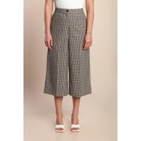 Caprihose Mit Karo-Print, Braun