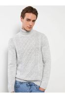 LC Waikiki Lcw Casual Turtleneck Long Sleeve Patterned Men's Knitwear Sweater