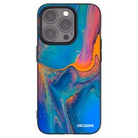 Silikónový čierny obal pre Apple iPhone 15 Pro - Rainbow