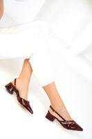 Soho Burgundy Patent Leather Women's Classic Heeled Shoes 19105