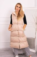 Quilted vest with hood beige