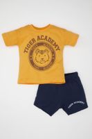 DEFACTO Baby Boy 2-Piece Set Tiger Printed Short Sleeve T-Shirt Shorts