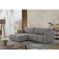 Livetastic ROZKLADACIA ROHOVÁ SEDAČKA, plast, textil, kompozitné drevo, sivá