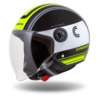 Moto přilba Cassida Handy Metropolis černá/bílá/žlutá fluo/šedá M (57-58)