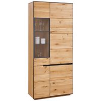 Linea Natura VITRÍNA, divoký dub, farba duba, antracitová, 89/200/38 cm