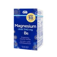 GS Magnesium citrát 1340 mg + B6, 50+50 tablet NAVÍC, dárkové balení 2025