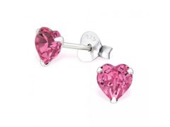 Olivie Strieborné náušnice SRDCE ROSE 1043