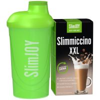 Slimmiccino XXL + SHAKER | Cafea de slăbit | Cu Garcinia Cambogia și cafea verde | Program de 10 zile | 10 plicuri pentru 10 zile | SlimJOY