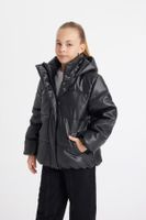 DEFACTO Girl's Water Repellent Water Repellent Hooded Zipper Snap Closure Puffer Coat