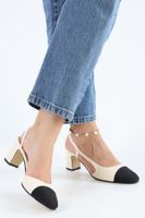 Shoeberry Women's Liera Beige Skin Heeled Shoes