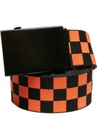 Check And Solid Canvas Belt 2-Pack Black/Orange