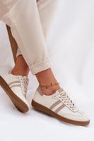 Női bőr alacsony szárú tornacipő Zazoo N1068 bézs